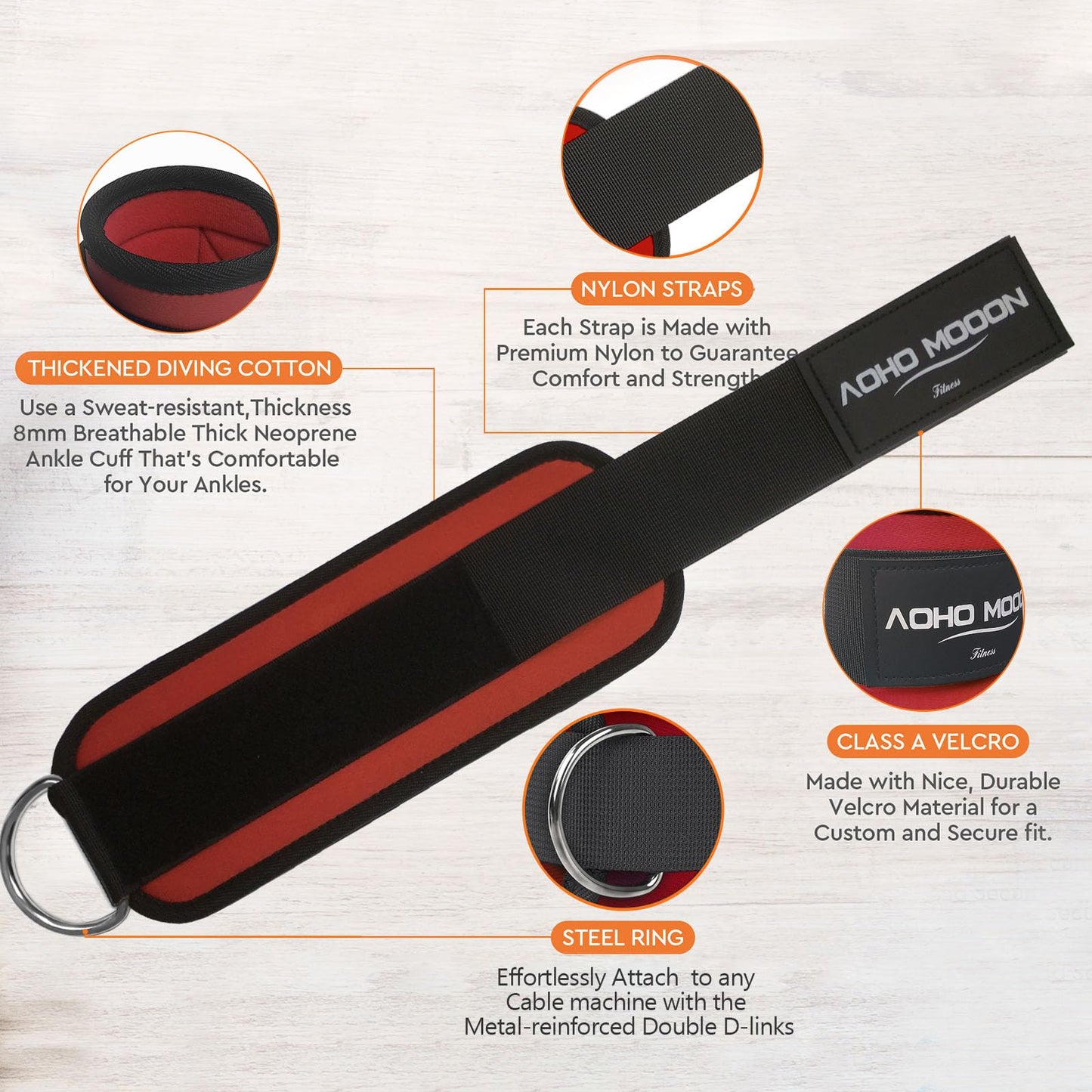 Comfortable Adjustable Ankle Straps for Cable Machines Women, Gym Workout Leg Strap, Glute Cuff, Ankle Cuffs for Glute Workouts, Foot Straps for Kickback, One Size Fit All