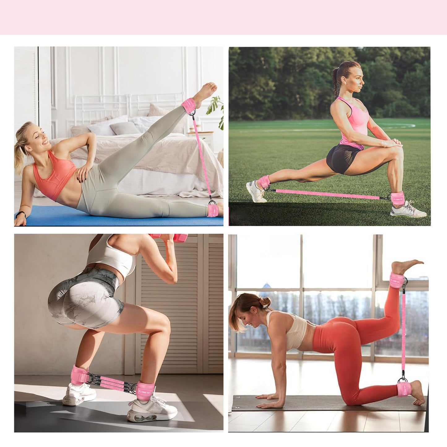 Hip Thrust Belt for Weights and Ankle Resistance Bands With Cuffs for Working Out,Hip Thrust Belt for Dumbbells Heavy, Kettlebells, Plates,Hip,Leg and Booty Builder, Glute Bridge Band