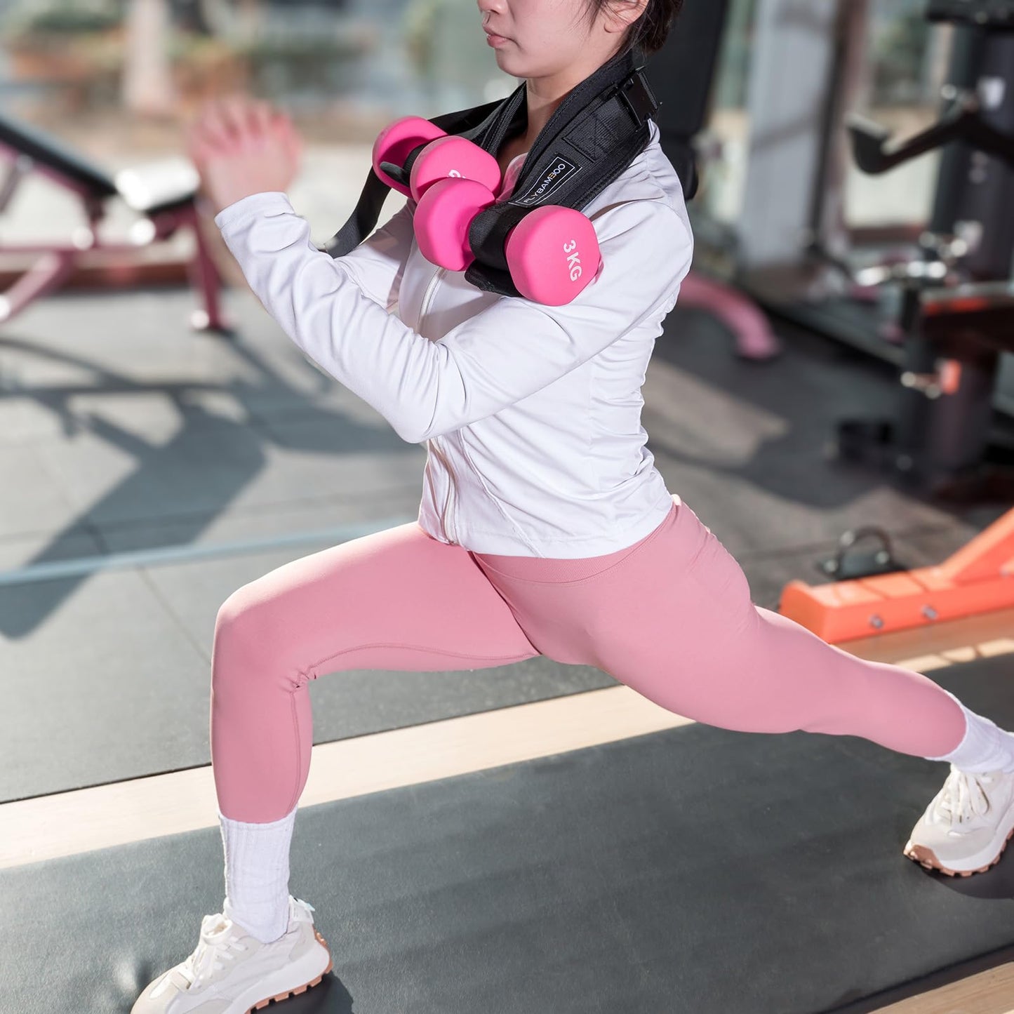 Hip Thrust Belt for Weights and Ankle Resistance Bands With Cuffs for Working Out,Hip Thrust Belt for Dumbbells Heavy, Kettlebells, Plates,Hip,Leg and Booty Builder, Glute Bridge Band