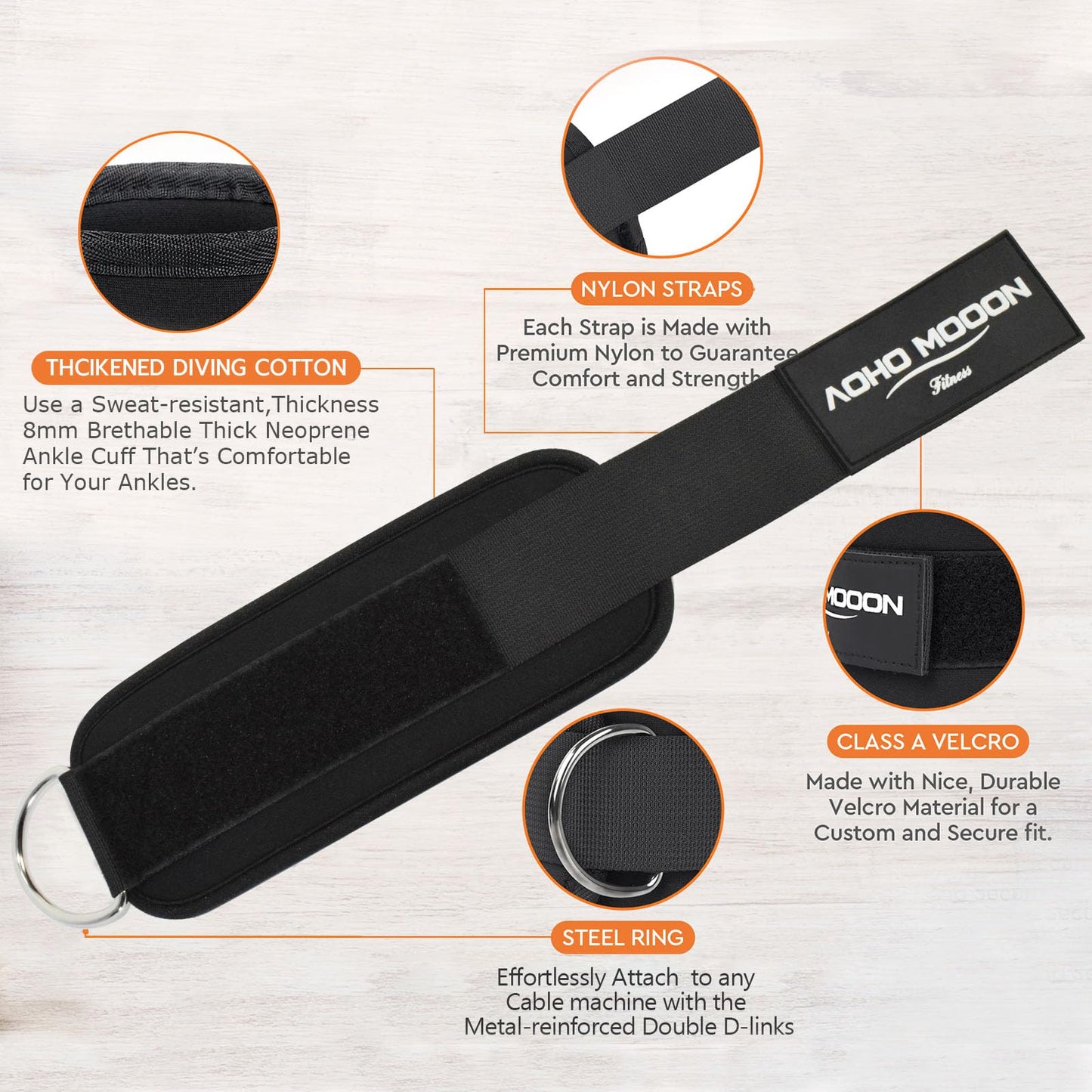 Comfortable Adjustable Ankle Straps for Cable Machines Women, Gym Workout Leg Strap, Glute Cuff, Ankle Cuffs for Glute Workouts, Foot Straps for Kickback, One Size Fit All