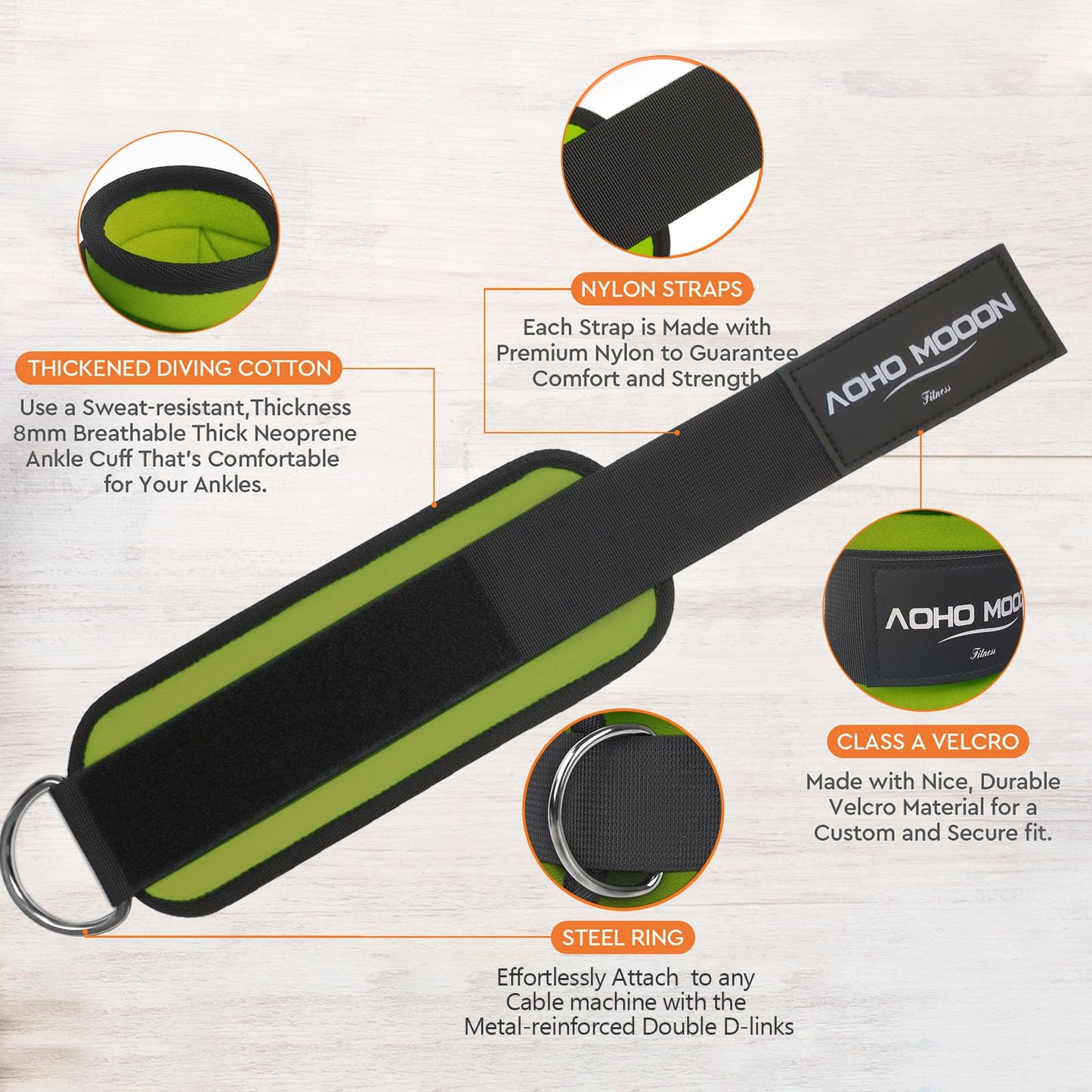 Comfortable Adjustable Ankle Straps for Cable Machines Women, Gym Workout Leg Strap, Glute Cuff, Ankle Cuffs for Glute Workouts, Foot Straps for Kickback, One Size Fit All